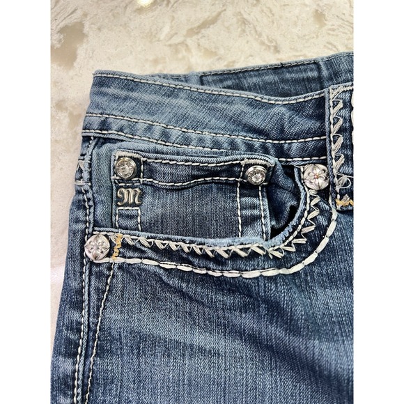 Miss Me Jeans Mid Rise Curvy Boot Size 33 Med Wash - Picture 5 of 11